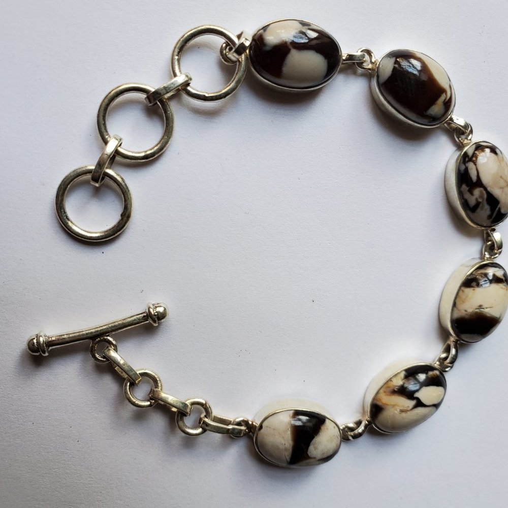 JASPER STERLING SILVER BRASELET - Picture 2 of 12